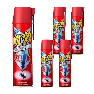噴效 快速殺蟑劑, 600ml, 5瓶