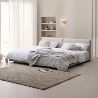 레브 기능성 패브릭 패밀리침대 슬림헤드 SS + SS 세트 방문설치, 크림베이지