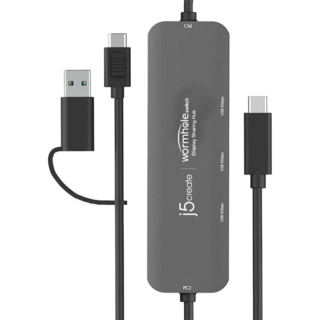 j5create 凱捷國際 Wormhole Switch USB資料對傳視訊分享器 JCH462, 1個, 120cm