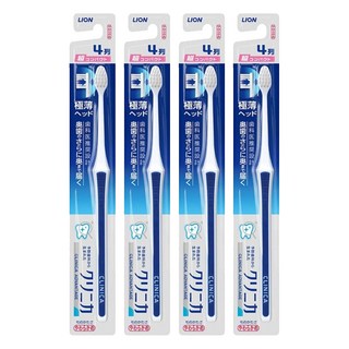 LION 獅王 固齒佳 薄深潔牙刷 超小頭 炭纖細毛抗菌呵護牙齦, 1入, 4支