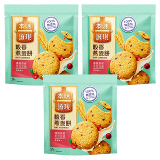 77 本味誠現 穀香燕麥餅 全豆豆漿, 120g, 3包