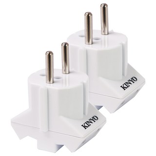 Kinyo 旅行萬用3面轉接頭 J-38, 白色, 2個