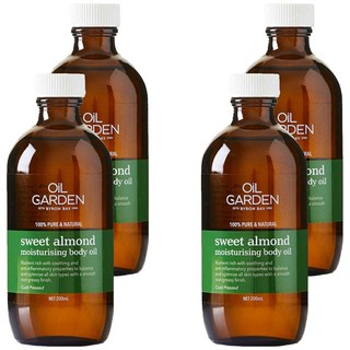 OiL GARDEN 澳悠園 100%甜杏仁SPA基底油 (200ml/瓶) - 深層滋潤、舒緩乾燥、平衡油脂, 4瓶