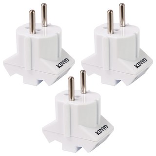 Kinyo 旅行萬用3面轉接頭 J-38, 白色, 3個