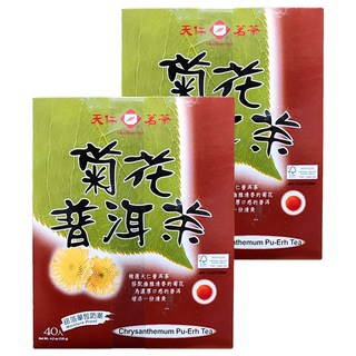 天仁茗茶 菊花普洱茶, 3g, 40包, 2盒