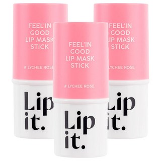 Lip it Feel in Good 晚安唇膜棒 01荔枝玫瑰 5.5g 護唇保濕 修護唇紋 改善乾燥, 1支, 3支