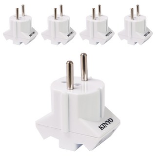 Kinyo 旅行萬用3面轉接頭 J-38, 白色, 5個