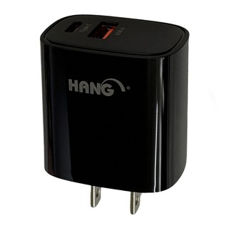 HANG 快速充電頭 22W C62A, 黑色, 1個