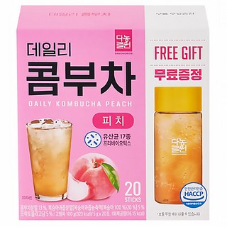 Danongwon 乳酸菌康普茶 + 瓶子 水蜜桃, 20包, 5g, 1盒