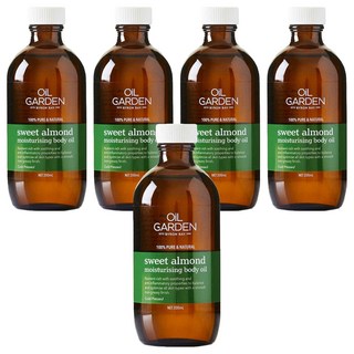 OiL GARDEN 澳悠園 100%甜杏仁SPA基底油 - 深層滋潤、舒緩敏感、SPA按摩, 5瓶, 200ml