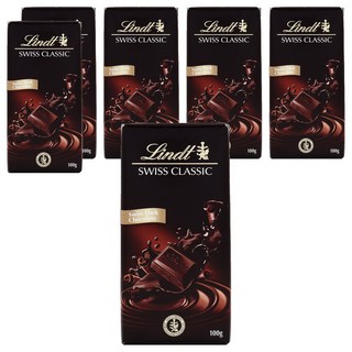 Lindt 瑞士蓮 經典黑巧克力, 6包, 100g