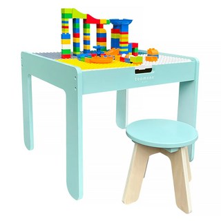 TEAMSON 益智積木桌椅組, 107件配件, 適用3歲以上兒童, MDF環保木料, 1組