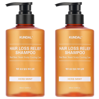 KUNDAL 昆黛爾 啤酒酵母強健髮根洗髮露 香草薄荷香, 500ml, 2瓶