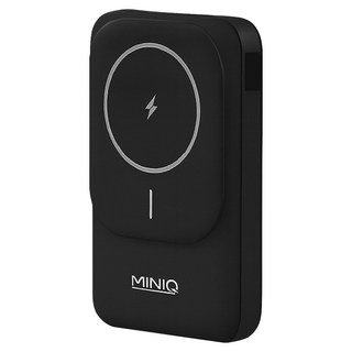 MINIQ 自帶雙線數顯磁吸無線閃充行動電源 20W 10000mAh, MD-BP075, 黑色