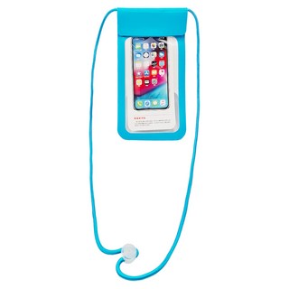 多重防護防水手機袋, 加大一般款/特大雙透款, 合成皮革/TPU材質, 藍色, 1個