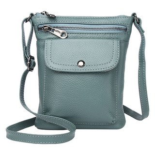 真皮頭層牛皮女士肩背包斜肩包手機包小包女包 LB853, 瑪瑙藍, 1個