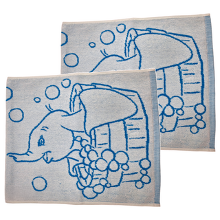 DUMBO 樂澡小飛象毛巾 33*76CM 113G 100%棉 台灣製, 小飛象 淺藍色, 2條