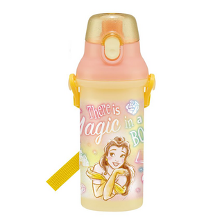 Skater 塑膠AG抗菌水壺 彈蓋直飲, 美女與野獸 黃色, 480ml, 1個