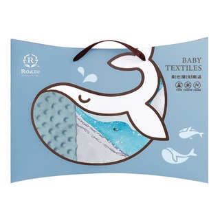 Roaze 柔仕 舒眠豆毯 一般款 柔軟舒適 安撫顆粒 海洋奇想手繪圖樣, 藍鯨