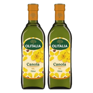 OLITALIA 奧利塔 頂級芥花油，單元不飽和脂肪酸68%，發煙點高達230度，750ml, 2瓶