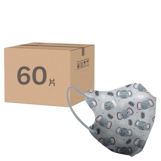 JUN 郡昱 兒童立體醫療口罩, 錫色愛樂芬, 30片, 2盒