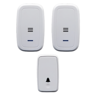 LongPing 一對二自發電無線門鈴 NS350A，無線設計，100米遠距，45首音樂, 1個