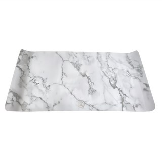 大理石紋靜電防滑皮革辦公桌墊, 80 x 40cm, 白大理石