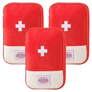 小麥購物 旅行藥品收納包 L2047 紅色, 3個