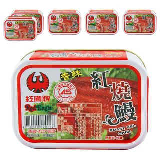 紅鷹牌 香辣紅燒鰻 台灣宜蘭在地製造 下酒好佐料, 100g, 6罐
