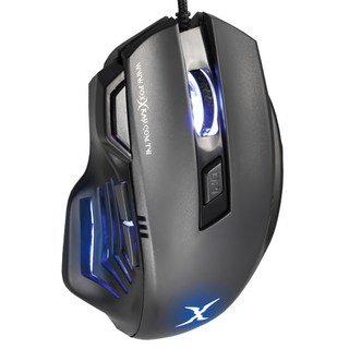 FOXXRAY 狐鐳 灰翼獵狐電競滑鼠 7200DPI 7鍵可程式化, FXR-SM-68, 黑色