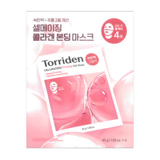 Torriden 微分子膠原蛋白緊緻面膜 臉 + 頸, 4入, 1組