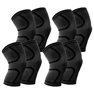 AOLIKES 奧力克斯 7718 彈力護膝 黑色 尼龍材質, L, 4雙