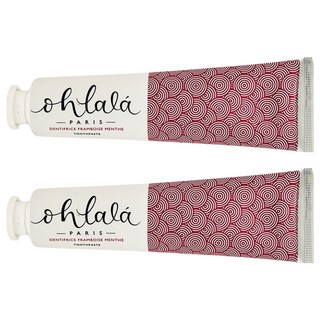 Ohlala 巴黎 kiss牙膏 75ML - 薄荷覆盆子, 法國原裝 96%天然成分 法式迷人香氣, 2條