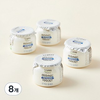 상하목장 유기농 그릭요거트 무가당 플레인, 80g, 8개