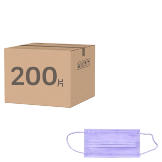 JUN 郡昱 成人平面滿版醫療口罩, 紫丁香, 50片, 4盒