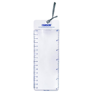 CARSON 卡薾紳 Mark 書籤放大鏡 3倍放大 公分/吋量尺 軟式書籤設計, Clear, 1個