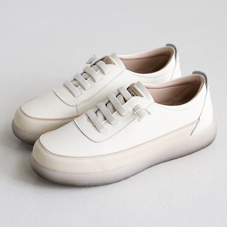 Dangolunni 女款大尺碼牛皮免綁帶休閒鞋