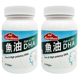 NutriMate 你滋美得 魚油DHA 軟膠囊, 90顆, 450mg, 2罐
