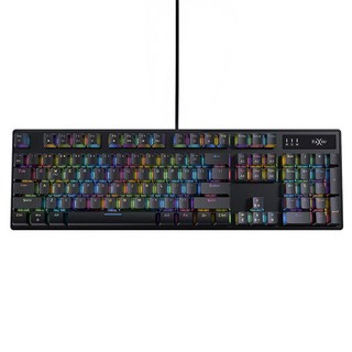 FOXXRAY 狐鐳 霓彩RGB全尺寸機械鍵盤 FXR-HKM-88, 5000萬次特機械軸, 1677萬色個人化調整背光, 黑色, 青軸