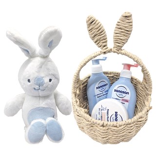 sanosan baby re:mind QQ兔提籃禮盒, 1組