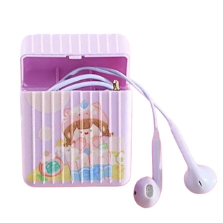 Cxin 宸欣 可愛造型線控耳機 附收納盒, 時尚大氣 顏色搭配 簡約舒適, CX-E1020, 顏色隨機