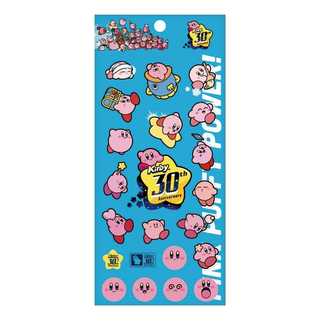 enSKY 星之卡比30週年透明貼紙 藍色 PET材質 六歲以上適用 日本產, 1組