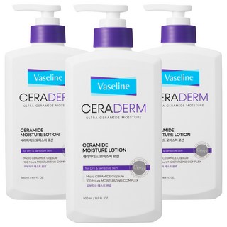 韓國 Vaseline 神經醯胺身體保濕乳, 3瓶, 500ml