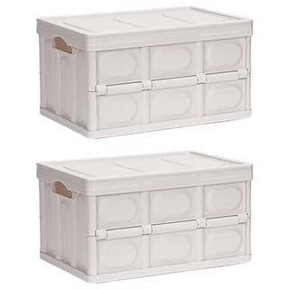 comet 可折疊萬用收納箱 56L, 象牙白, 2個