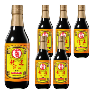 金蘭 鼓舌醬油 590ml 獨特二重釀技術 適用於滷、醃、紅燒等料理 非基因改造黃豆, 6瓶