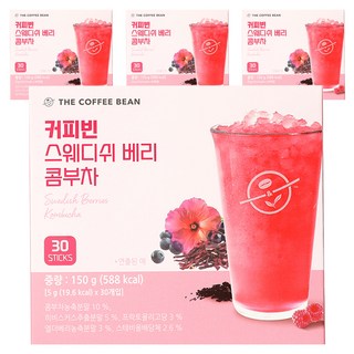 The Coffee Bean 康普茶沖泡粉 瑞典莓果口味, 5g, 30包, 4盒