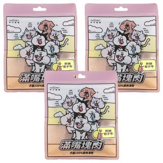 nu4PET 陪心寵糧 滿嘴塊肉凍乾, 野放骰子牛, 40g, 3包