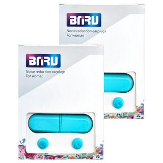 BNRU 3層矽膠降噪耳塞 抗噪靜音/防水/隔音睡眠 睡覺專用 附收納盒 藍色, 1入, 2盒