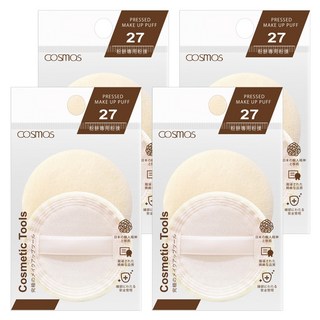 台灣 COSMOS 27 粉餅專用粉撲 2入 S30682, 膚色, 4包