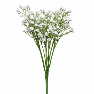 FLORAL M 人氣純白小可愛滿天星仿真花花材 3個, 白色